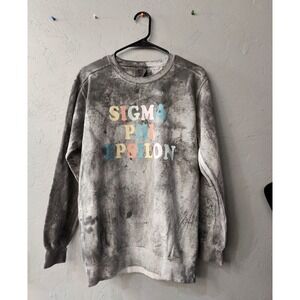 Sigma PHI Epsilon Sz Small Rainbow Lettering Gray Crew Neck Sorority‎ Sweatshirt